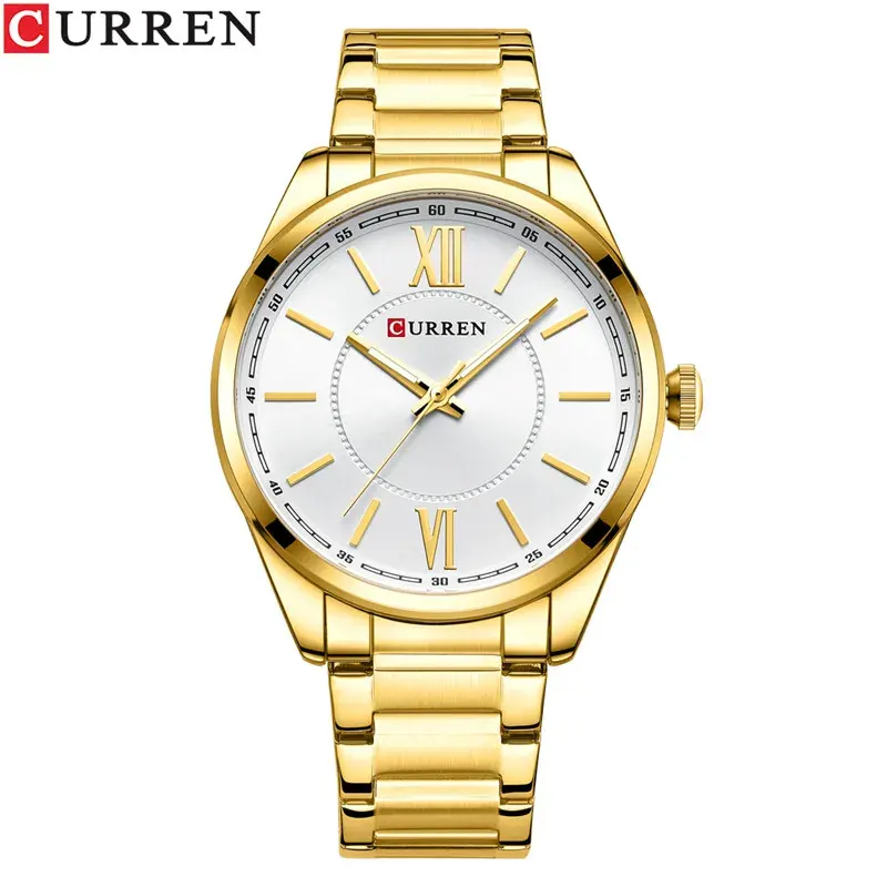 Curren Gold-tone White Dial Men’s Watch | 8423